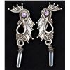 Image 1 : Sterling Amethyst & Crystal Dragon Wing Earrings