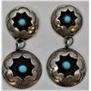 Image 1 : Navajo Sterling Turquoise Shadowbox Earrings