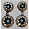 Image 2 : Navajo Sterling Turquoise Shadowbox Earrings