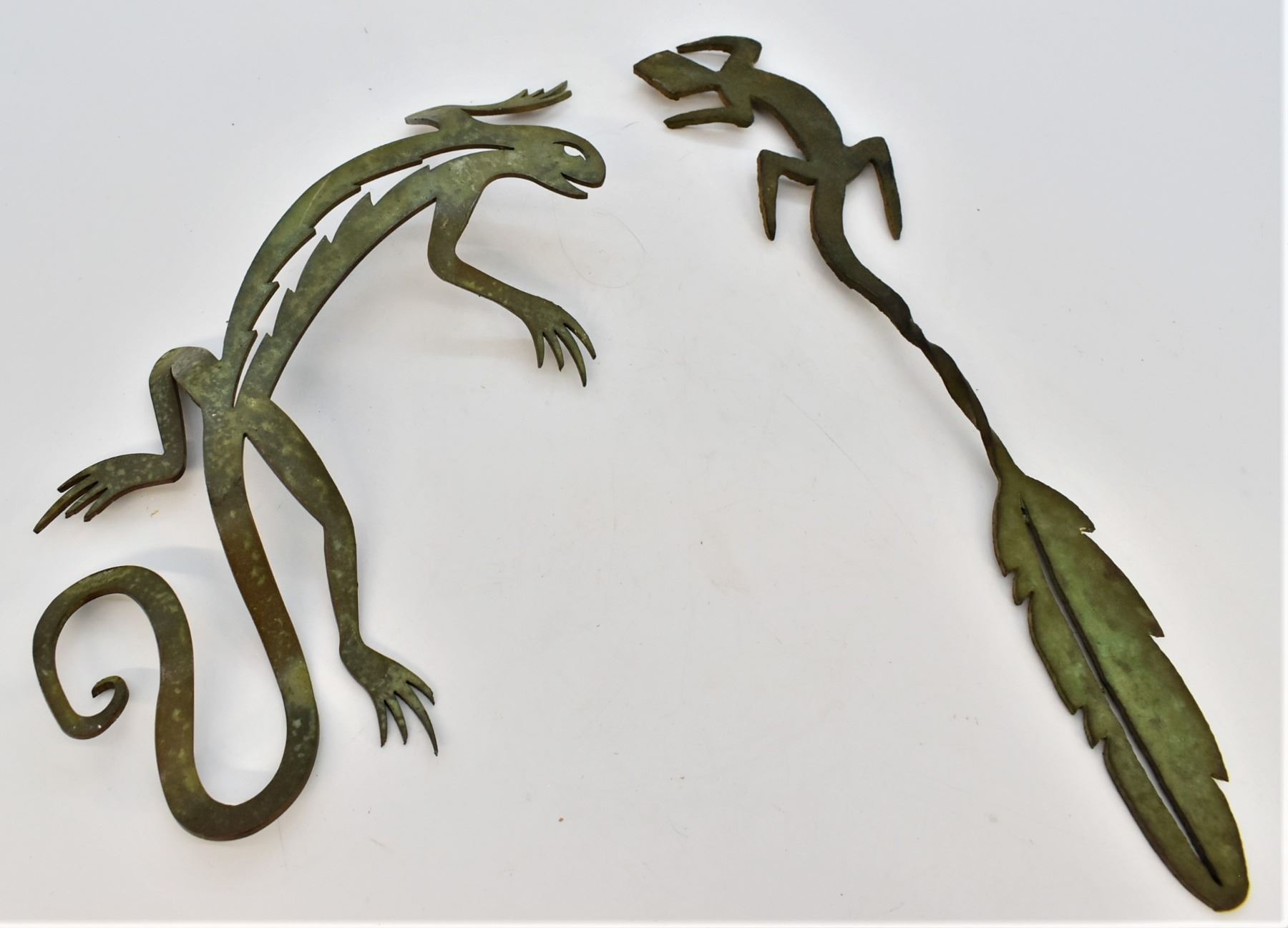 2 Metal Art Lizard Wall Decor