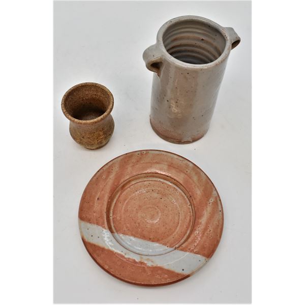 3 Pieces Artisan Crafted Stoneware Pottery