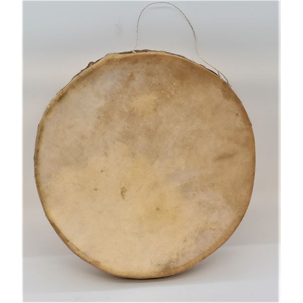 Vintage Tarahumara Hide Drum with Wood Frame