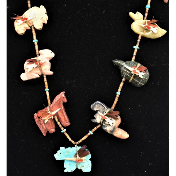 Vintage Navajo Sterling Fetish Necklace