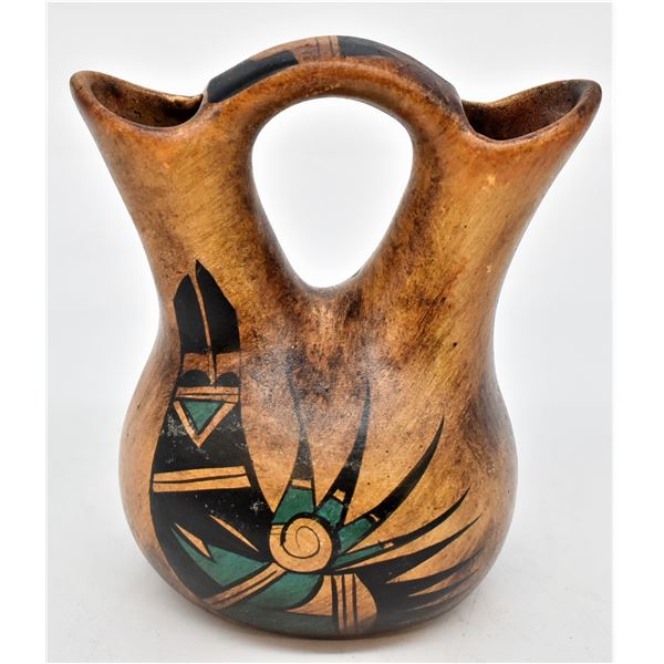 Mexican Hand Painted Wedding Vase by R. Galvan