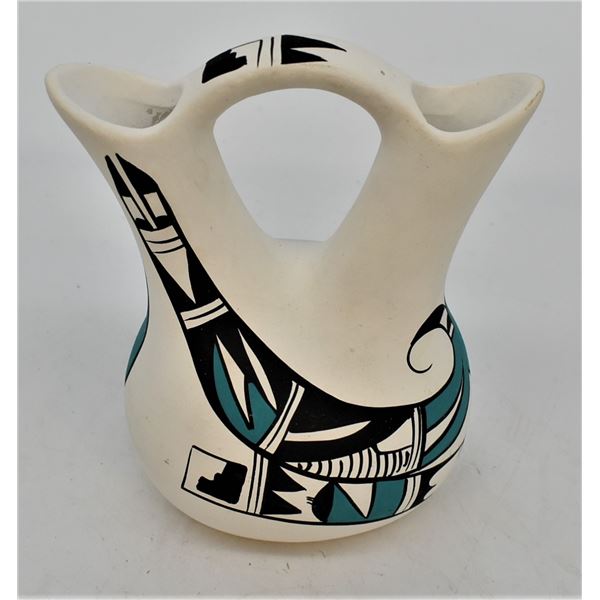 Mexican Polychrome Wedding Vase by R. Galvan