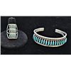 Image 1 : Navajo & Zuni Sterling Needlepoint Turquoise Set