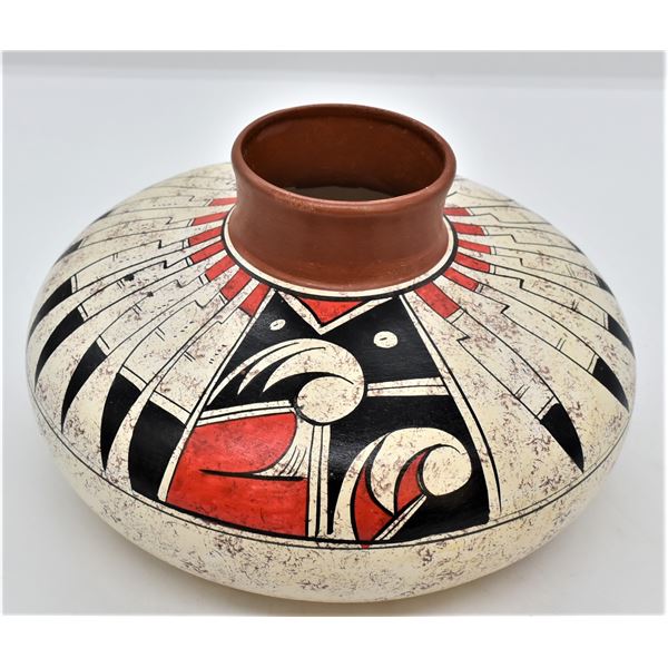 Mexican Polychrome Pottery Bowl by R. Galvan
