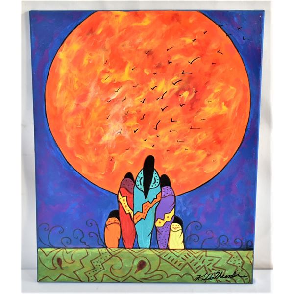 Original Sioux Acrylic Painting by Kills Thunder