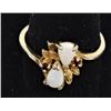 Image 1 : 18K Gold Electroplate Ring with Opals and Rubies,