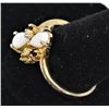 Image 2 : 18K Gold Electroplate Ring with Opals and Rubies,