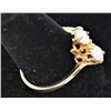 Image 3 : 18K Gold Electroplate Ring with Opals and Rubies,