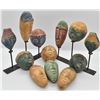 Image 1 : Indonesian Pottery Heads with 2 Metal Stands