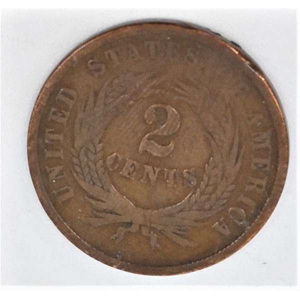 1864 2 Cent Piece, Large Motto