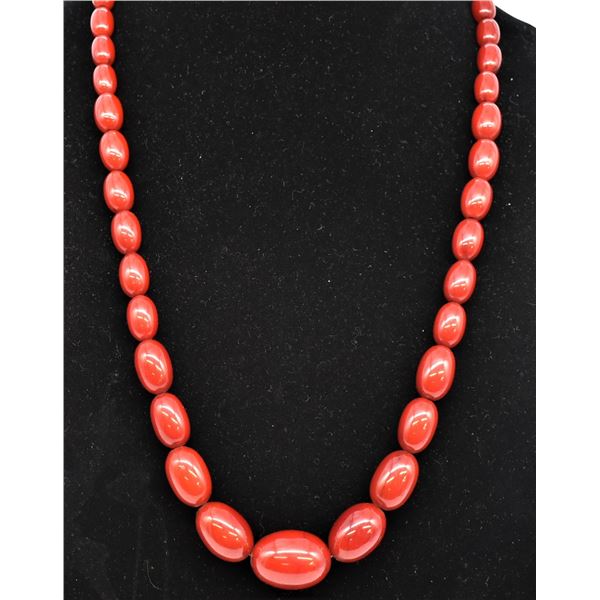 Antique Estate Bakelite Cherry Amber Necklace