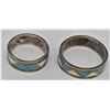 Image 1 : 2 Native American Navajo Inlay Wedding Bands
