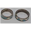 Image 2 : 2 Native American Navajo Inlay Wedding Bands