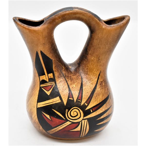 Mexican Hand Painted Wedding Vase by R. Galvan
