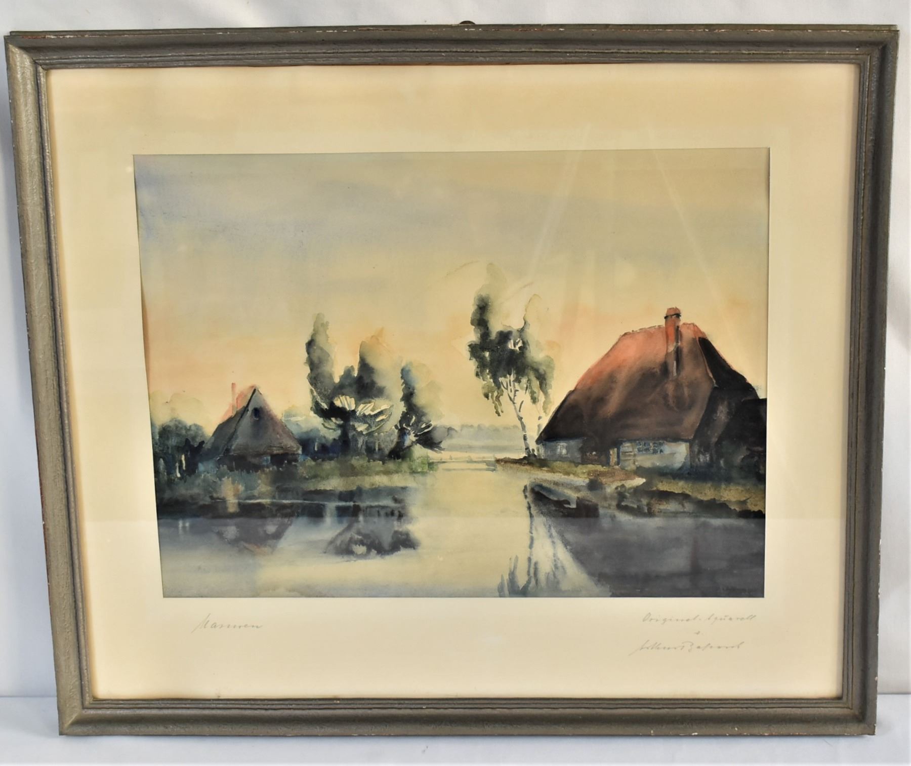 Antique Vintage Watercolor Painting