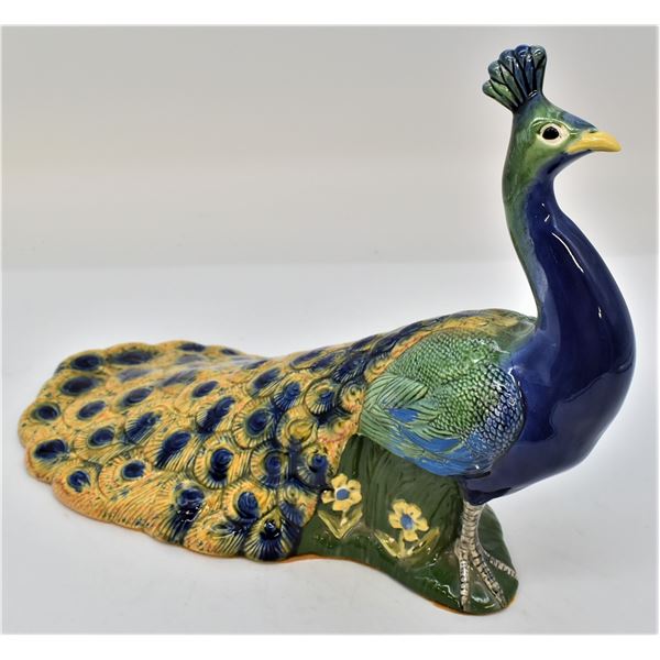 Vintage Holland Mold Glazed Ceramic Peacock