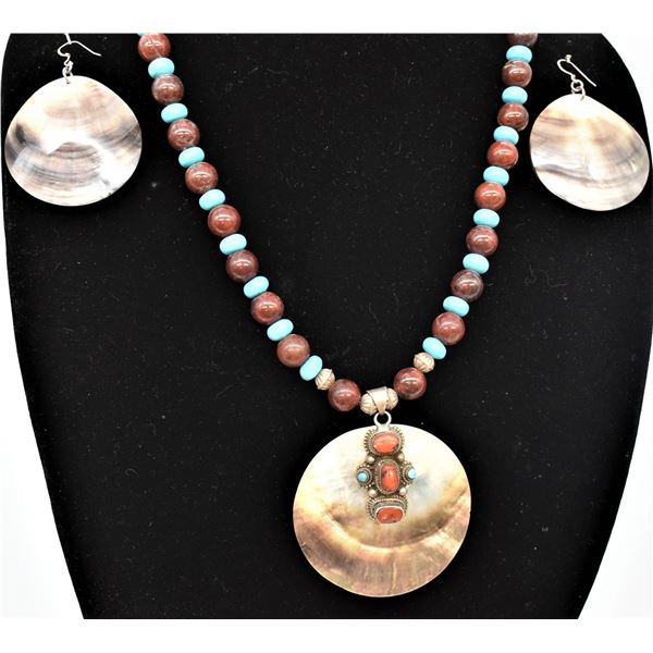 Tibetan Turquoise Necklace and Earrings