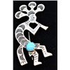 Image 3 : Navajo Sterling Turquoise Kokopelli Pin Pendant