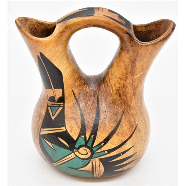 Mexican Hand Painted Pottery Wedding Vase, Galvan