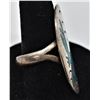 Image 3 : Vintage Navajo Sterling Chip Inlay Turquoise Ring