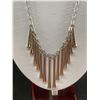 Image 2 : Signed FAC Designer Rose Gold and Silver Necklace- Fifth Avenue Collection