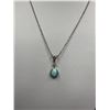 Image 2 : 925 Sterling Silver w/ Blue Stone Pendant Necklaces