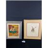 Image 1 : Vintage Carlos Lopez-Ruiz Framed Art Approx. 16" x 13" & Framed Rabbit Art 14" x 16"