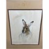 Image 2 : Vintage Carlos Lopez-Ruiz Framed Art Approx. 16" x 13" & Framed Rabbit Art 14" x 16"