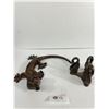 Image 1 : Heavy Cast Iron Gecko & Brass Swans