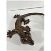 Image 2 : Heavy Cast Iron Gecko & Brass Swans