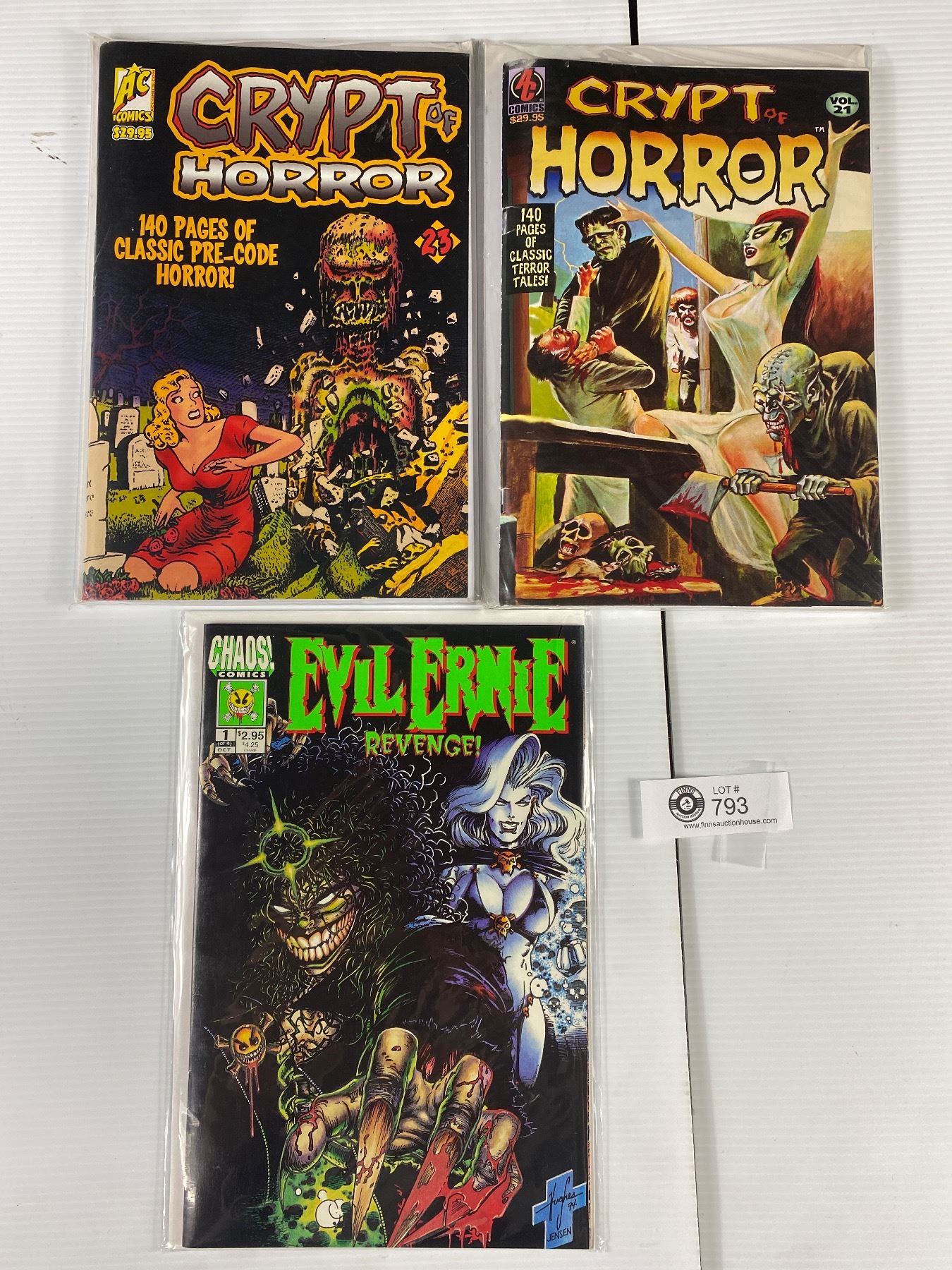 Misc Comics - 2 Crypt of Horror & Evil Eernie, All On Board, In Bag