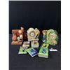 Image 1 : Golf Lot - Clocks, Bookends, & Trading Cards