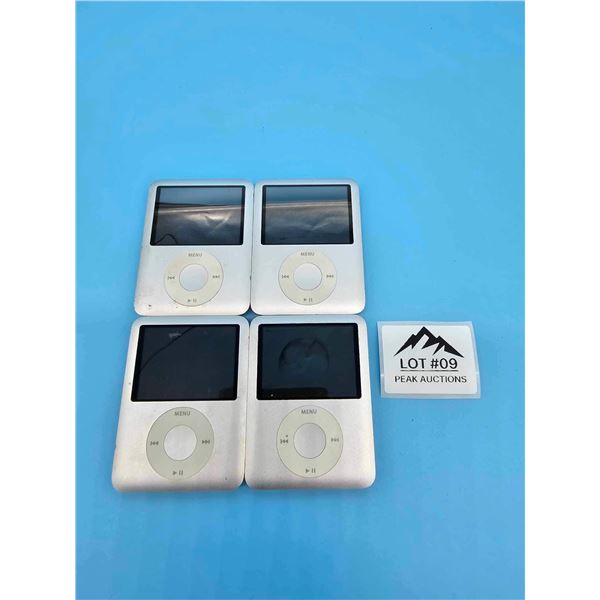 Lot of 4 Apple iPod Nanos 3rd Gen USED AS IS - UNTESTED
