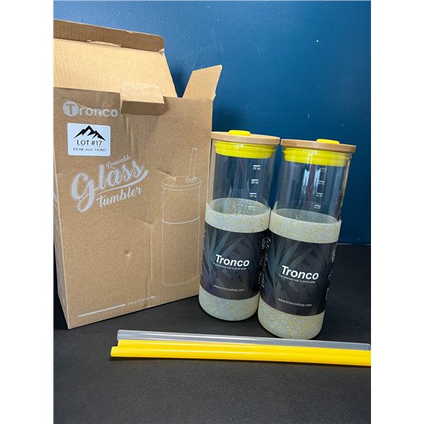 Lot of Tronco 2Pack Glass Reusable Tumblers