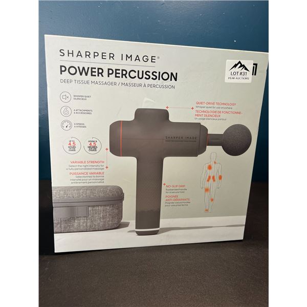 Lot of 1 Sharper Image Power Percussion Deep-Tissue Massage Gun