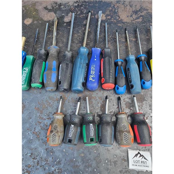 Lot of 30 Assorted Screwdrivers