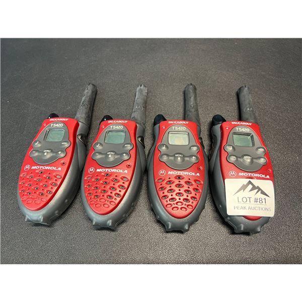 Lot of 4 Motorola Talkabout T 5420 Walkie-Talkies - Used