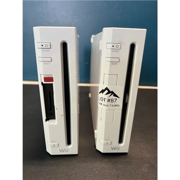 Lot of 2 Nintendo Wii Consoles - Used - (Power On)