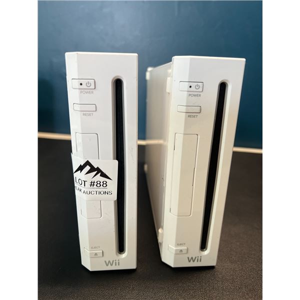 Lot of 2 Nintendo Wii Consoles - Used - (Power On)