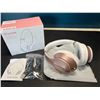 Image 2 : Lot of 2 Glynzak Wireless Bluetooth Over Ear Headphones - 65hr music/talk time! - Rose Gold