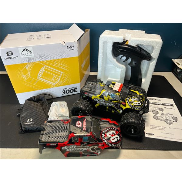 Lot of 1 DEERC 4WD Brushless Motor 300E Remote Control Full Scale High-Speed RC Car - BRAND NEW!