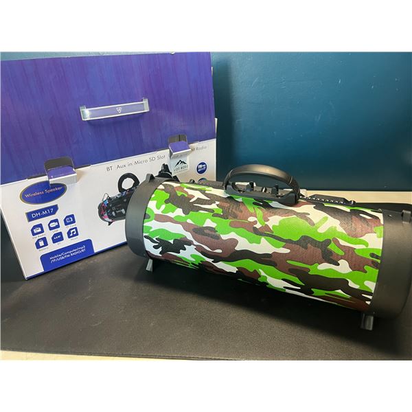 Lot of 1 Bluetooth Portable Speaker - Camo Green Design