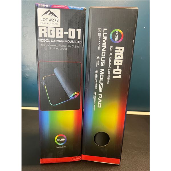 Lot of 2 RGB-01 XL Illuminated Gaming Mousepads