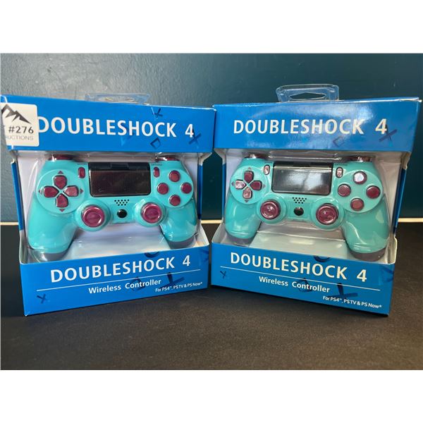 Lot of 2 Doubleshock 4 Wireless Controllers for Playstation 4 - Glamor Blue