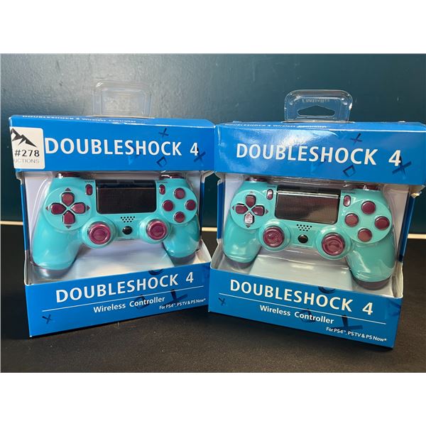 Lot of 2 Doubleshock 4 Wireless Controllers for Playstation 4 - Glamor Blue
