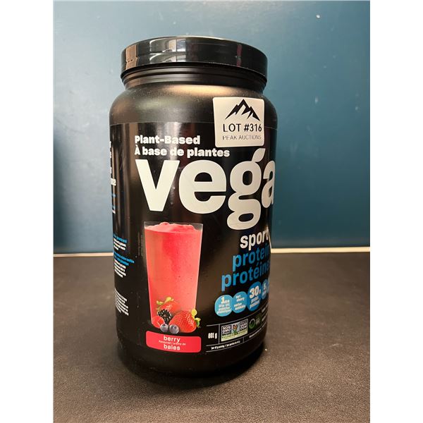 Lot of 1 Vega Sport Protein Powder - Berry Flavoured - 801g