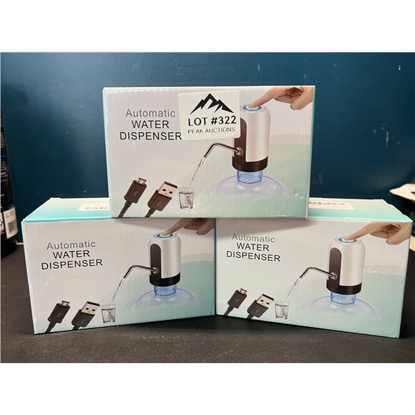 Lot of 3 Automatic Water Dispensers - Rechargeable